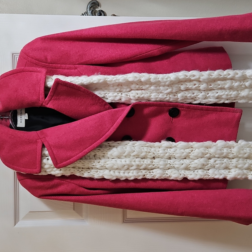 Merona Women's Bright Pink Pea Coat